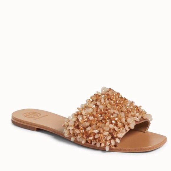 Tory Burch Shoes - Tory Burch Logan Embellished Slip On Sandal NWOB